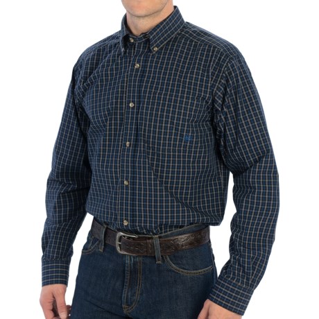 49%OFF メンズ西シャツ Ariatピート高性能チェック柄シャツ - スリムフィット、ボタンフロント、（男性用）長袖 Ariat Pete High-Performance Plaid Shirt - Slim Fit Button Front Long Sleeve (For Men)